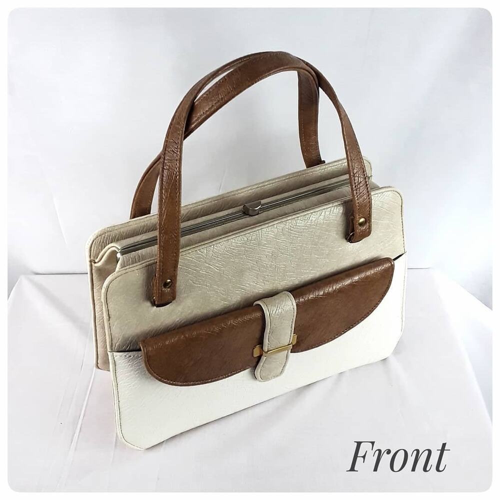 BERNE Vintage 70's Handbag Grandma's Purse Retro 70s Vinyl Costume Accessory